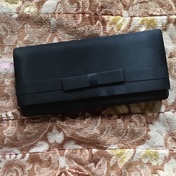 Carolyne Barton black silk bag, convertible clutch - Picture 2 of 8